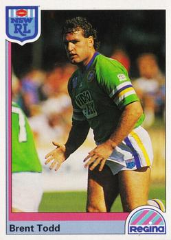 1992 Regina NSW Rugby League #109 Brent Todd Front